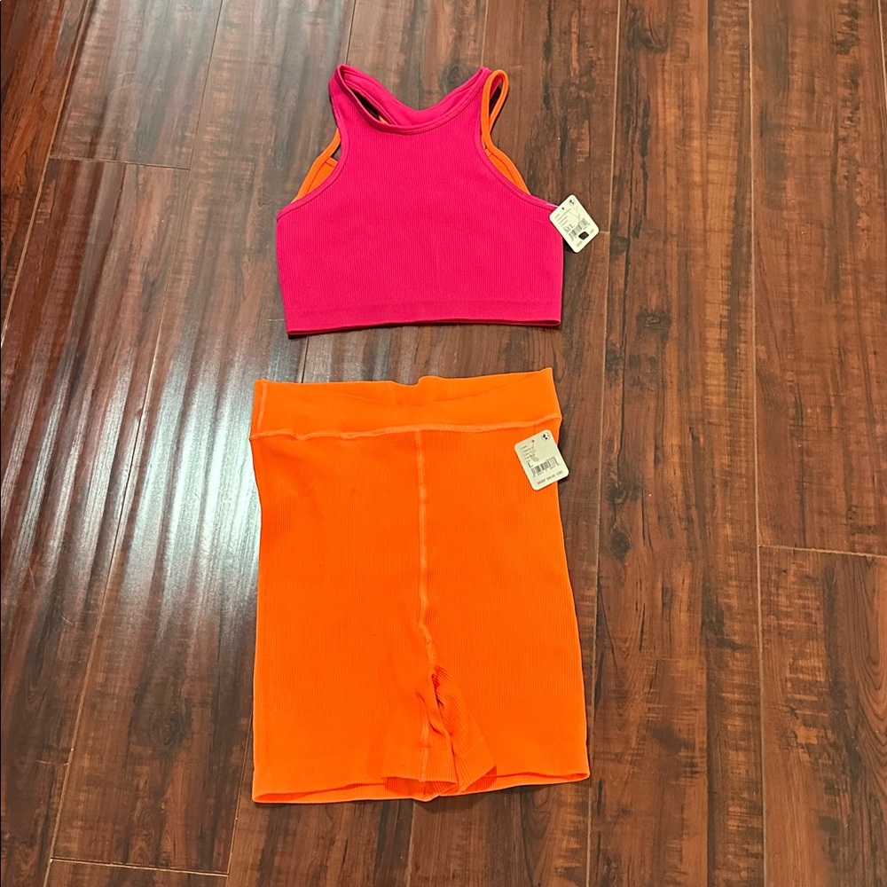Vibrant Red and Orange Activewear Set
